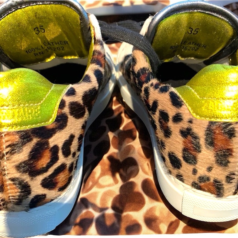 NWOT! Zadig & Voltaire Leopard Haircalf & Leather Sneaker - Picture 9 of 12